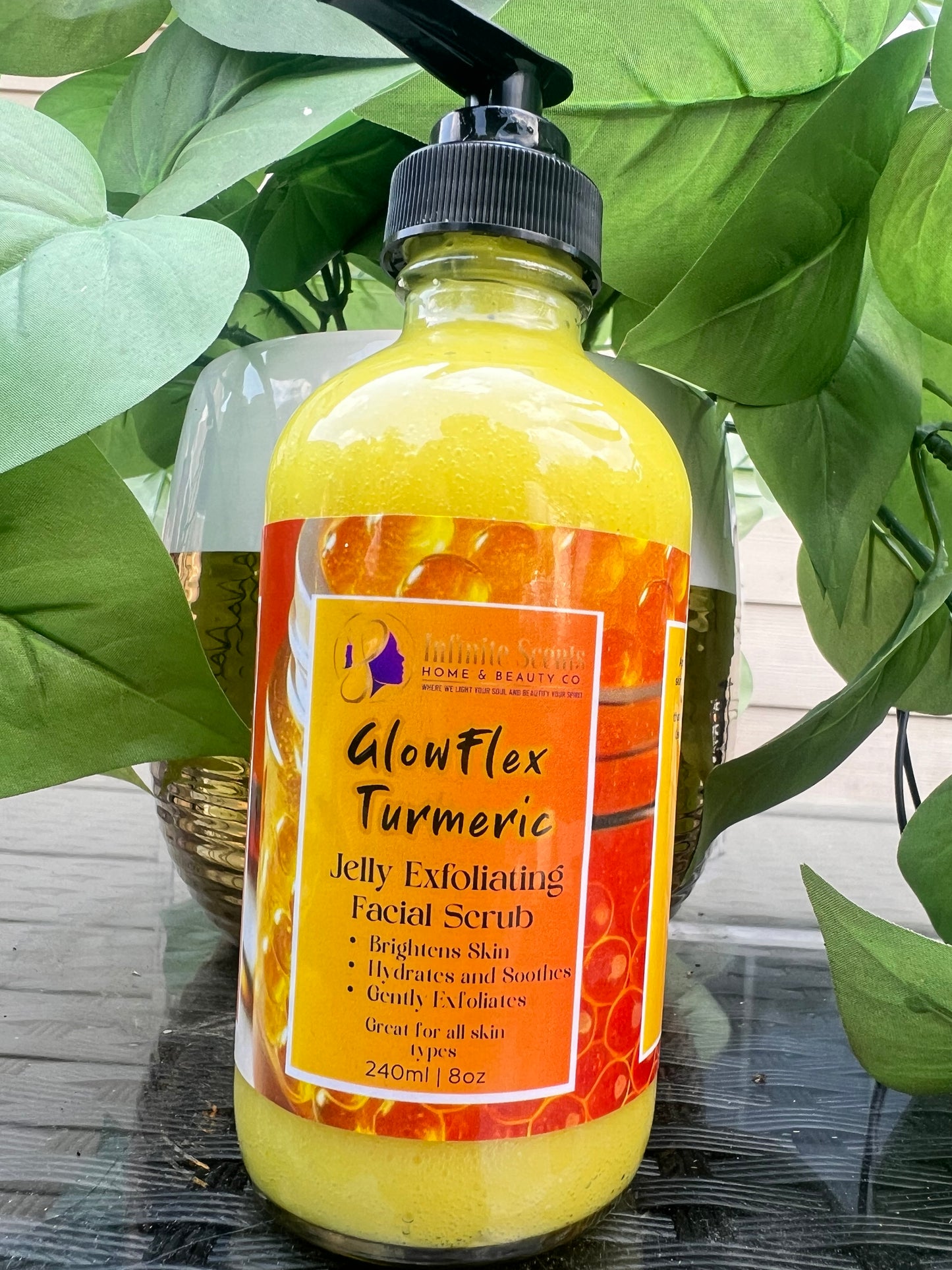 GlowFlex Turmeric Jelly Exfoliating Cleanser Facial Scrub