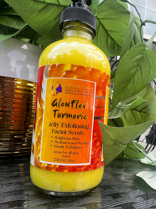 GlowFlex Turmeric Jelly Exfoliating Cleanser Facial Scrub